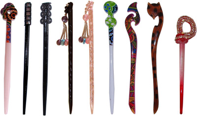 

LOOK Combo of Multi Color Juda Sticks Bun Stick(Multicolor)