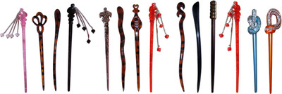 

Arezzo Arezzo Combo of Multi Color Juda Sticks Bun Stick(Multicolor)