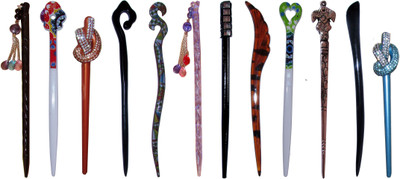 

HOOKIR Combo of Multi Color Juda Sticks Bun Stick(Multicolor)