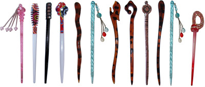 

LOOKUP Combo of Multi Color Juda Sticks Bun Stick(Multicolor)
