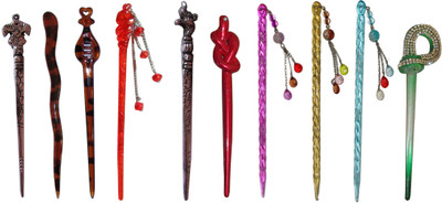 

KASHI Combo of Multi Color Juda Sticks Bun Stick(Multicolor)