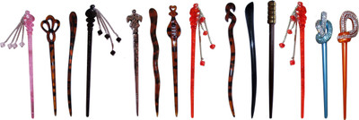 

gagat Combo of Multi Color Juda Sticks Bun Stick(Multicolor)