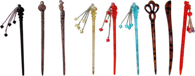 

GANTAK Combo of Multi Color Juda Sticks Bun Stick(Multicolor)