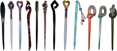 

GTYU8 Combo of Multi Color Juda Sticks Bun Stick(Multicolor)
