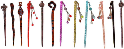 

GRAH Combo of Multi Color Juda Sticks Bun Stick(Multicolor)