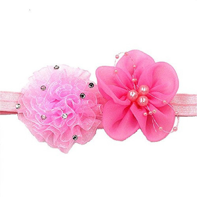 

Ziory Baby Pink diamond pearl flower Headband Head Band Hair Accessories flower Elastic headband for Baby Girls and Toddler Girls Head Band(Pink)