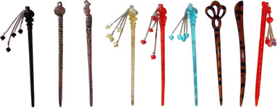 

elated Combo of Multi Color Juda Sticks Bun Stick(Multicolor)