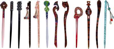

MEHMAAN Combo of Multi Color Juda Sticks Bun Stick(Multicolor)