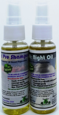 

Vedic Vatica Aadikesh: Essential Oil Fortified Hair Tonic(set of Night Oil & Pre Shampoo Oil) Hair Oil(90 ml)