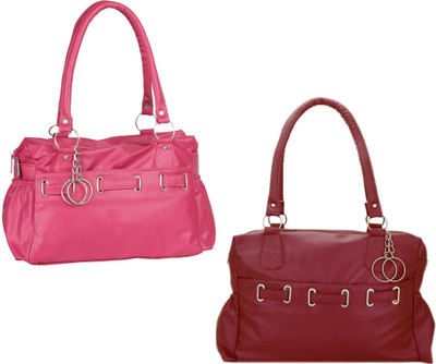 

SALEBOX Shoulder Bag(Pink, Maroon), Maroon;pink