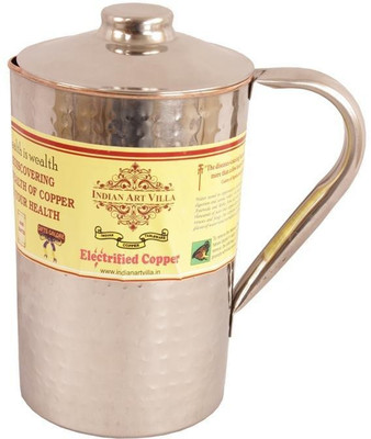 

IndianArtVilla Steel Copper Hammer Jug Water Jug(2 L)