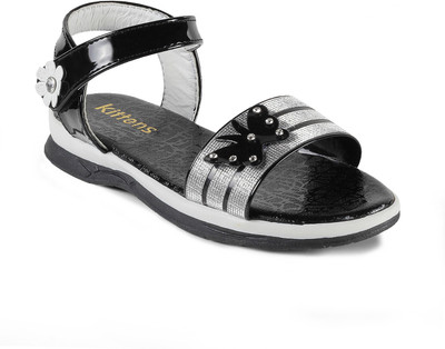 

KITTENS Girls Velcro Flats(Black