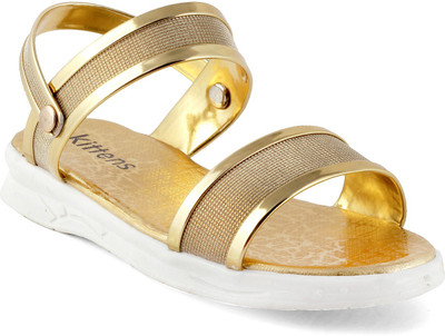 KITTENS Girls Velcro Strappy Sandals(Gold