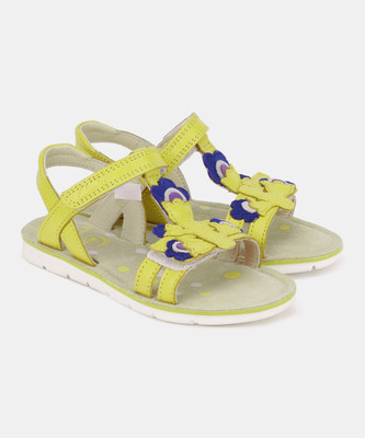 

Clarks Girls Velcro Strappy Sandals(Yellow, Yellow leather