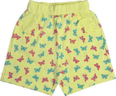 

Born Wear Short For Girls Casual Printed Cotton(Yellow, Pack of 1