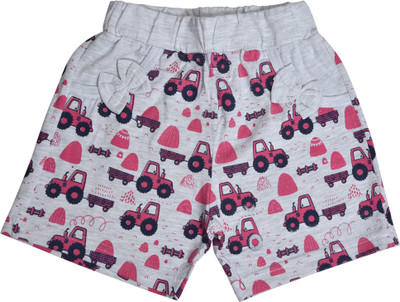 

Born Wear Short For Girls Casual Printed Cotton(Grey, Pack of 1