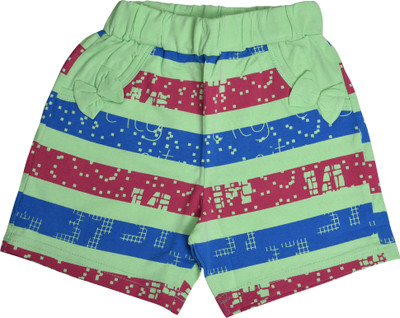 

Born Wear Short For Girls Casual Printed Cotton(Green, Pack of 1