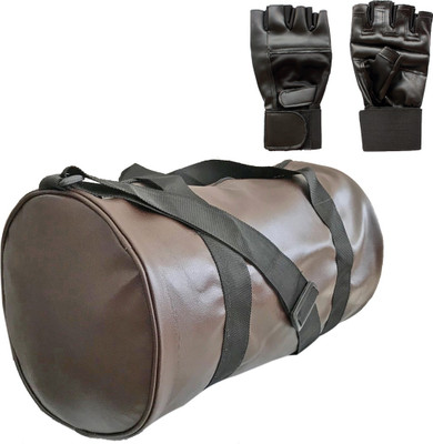 

Hipkoo 20121 Gym Leather Bag with quality Gloves Gym & Fitness Kit