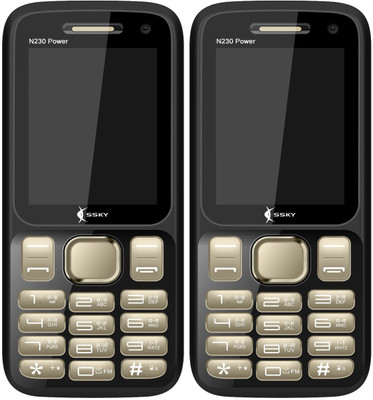 

Ssky N230 Power Combo of Two Mobiles(Black & Gold)