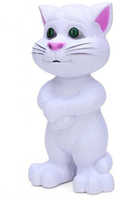 

kidztoyzone Intelligent Talking Tom Cat With Touch Recording 10 Music 10 Story Rhymes & Songs(White)
