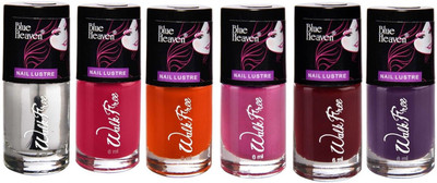 

Blue Heaven Cosmetics Cosmetics Nail Polish Kit Multicolour 9 ml multicolor(Pack of 6)