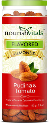 

NourishVitals Roasted Pudina & Tomato Flavored Almonds(150 g, Plastic Bottle)