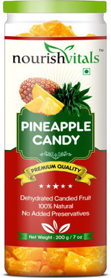 

NourishVitals Dried Fruit (Dehydrated Fruits) Pineapple(200 g, Plastic Bottle)