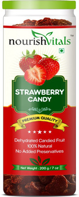 

NourishVitals Dried Fruit (Dehydrated Fruits) Strawberries(200 g, Plastic Bottle)