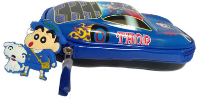 

TECHNOCHITRA CAR SHAPED BLUE CAR Art Canvas Pencil Box(Set of 1, Multicolor)