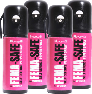 

Novosynth FEMSAFE Maximum Strength Self Defence Pepper Spray 55ml/35gm The GIRL GANG COMBOPACK - Pack Of 4 Pepper Stream Spray