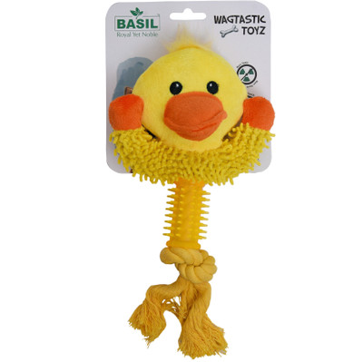 

Goofy Tails Basil Duck Face With Rope & Squeak Cotton Plush Toy For Dog