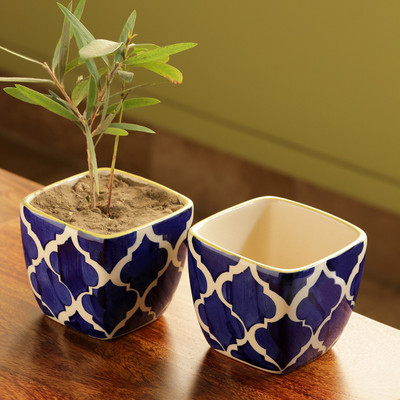 

ExclusiveLane Plant Container Set(Pack of 2, Ceramic)
