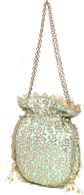 

The Purple Sack Glitz ice blue potli Potli(Blue)