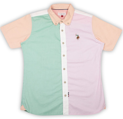 

US Polo Kids Boys Solid Casual Multicolor Shirt, Lt. pink