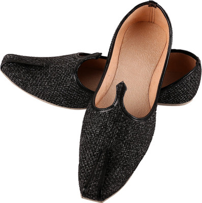 

DFR DFR JUTE ETHNIC Mojaris For Men(Black