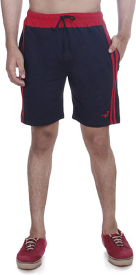 Vego Solid Men Dark Blue Regular Shorts