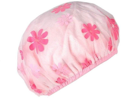 

FOK Plastic Printed Shower Cap With Elastic Band Bathing Salon Hair Cap For Men Women And Children 1Pc Good Quality