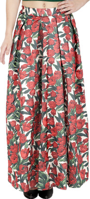 

Svt Ada Collections Floral Print Women's Regular Beige Skirt