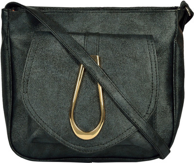 

Liger India Women Casual Black PU Sling Bag