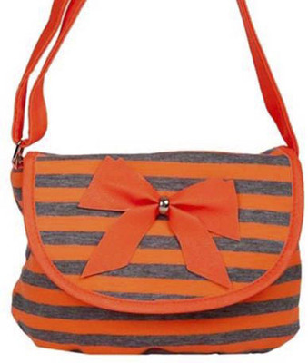 

Aliado Women Casual Orange, Grey Cotton Sling Bag, Grey;orange