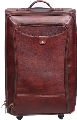 

OBANI Genuine Leather Trolley bag Small Travel Bag - Large(Brown)