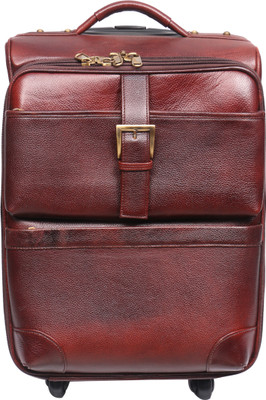 

OBANI Genuine Leather Trolley bag Small Travel Bag - Medium(Brown)