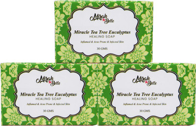 

Mirah Belle Naturals " Miracle Tea Tree – Eucalyptus Healing Soap - Pack of 3"(90 g, Pack of 3)