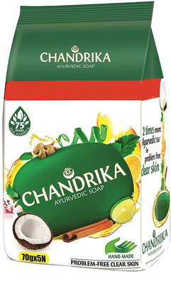 

Chandrika Ayurveda Handmade Soap(350 g, Pack of 5)