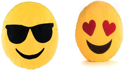 

Marchie's Heart Eyes Smiley and Gog Smiley Cushion, Yellow - 35 cm(Multicolor)