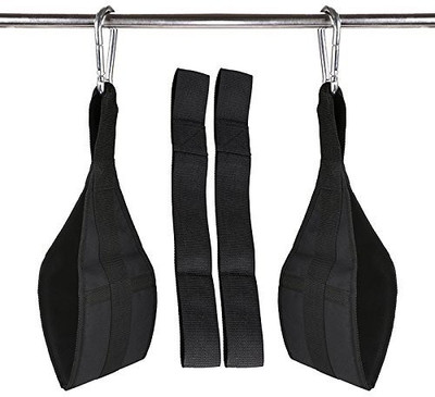 

Leosportz 1Pair Ab Straps Gym Hanging Fitness Sling Abdominal Straps With Quick Locks for Pull Up Fitness Elbow Support (Free Size, Black)
