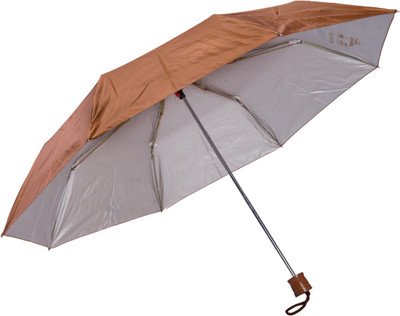 

Mohendra Dutt & Sons 3 Fold Brown Umbrella with Sun Protection Umbrella(Brown)