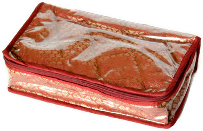 

iShine 1 pc Locker Bangles Kangan Necklace Payal Organizer Jewelry Pouch Imitation (Maroon) Jewellery Vanity Box(Maroon)