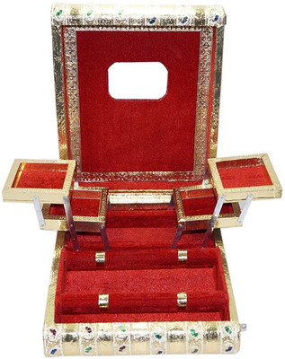 

Shrih Wooden Meenakari And Velvet Jewellery Organizer Vanity Box(Multicolor)