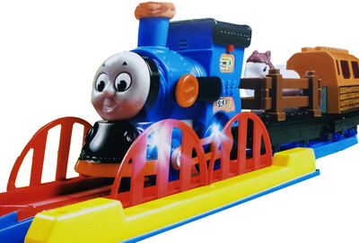 

Emob Cartoon Character Realistic Musical and Flashing Light Train Track Set Toy with Animal and Log Carrier(Multicolor)